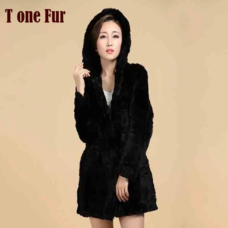 New Women Winter Warm Real Natural Genuine Rabbit Fur Coat KFP359 Free Shipping in Low price and good quality export | Женская одежда