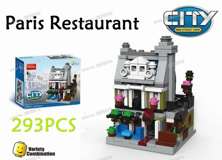 6 in 1 Model building kit compatible with loge city mini Creators serie town hall Brick Bank Building City street 1000+pcs | Игрушки и