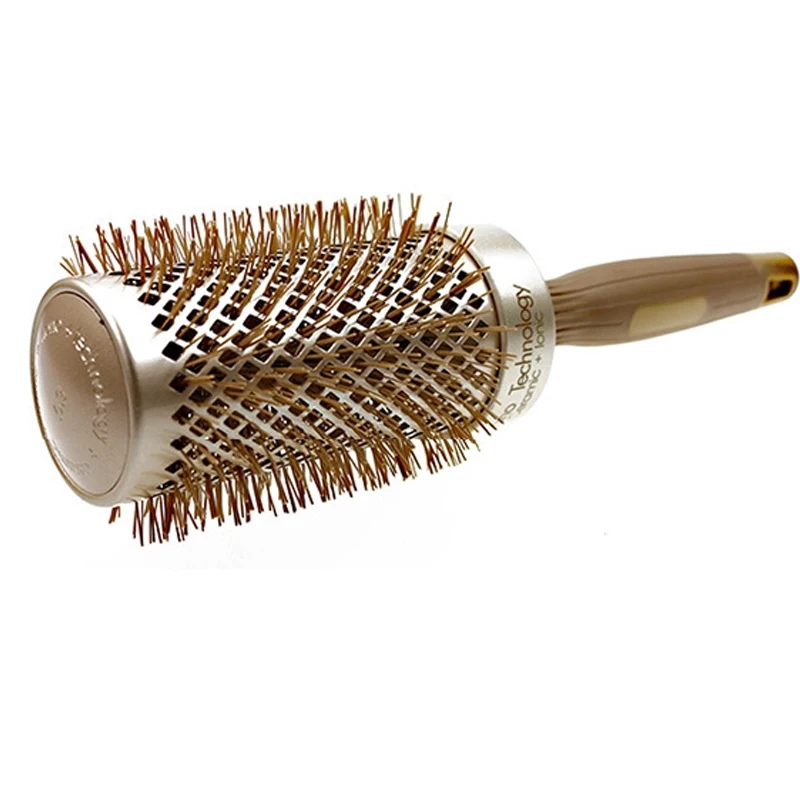 Профессиональная Золотая керамическая алюминиевая щетка для волос с хвостом