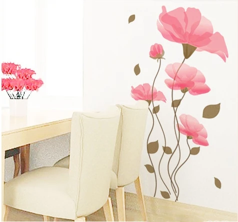 Милая Лотос комната Спальня Детская Фреска снять клейкий декоративный студент