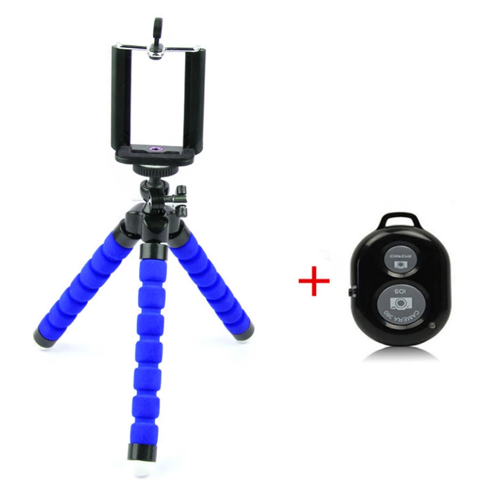 Blue 3 in 1 3в1 держатель для телефона Гибкий Кронштейн для штатива Осьминог селфи расширяющаяся подставка крепление монопод Аксессуары для укладки для мобильного телефона - Цвет: Blue 3 in 1