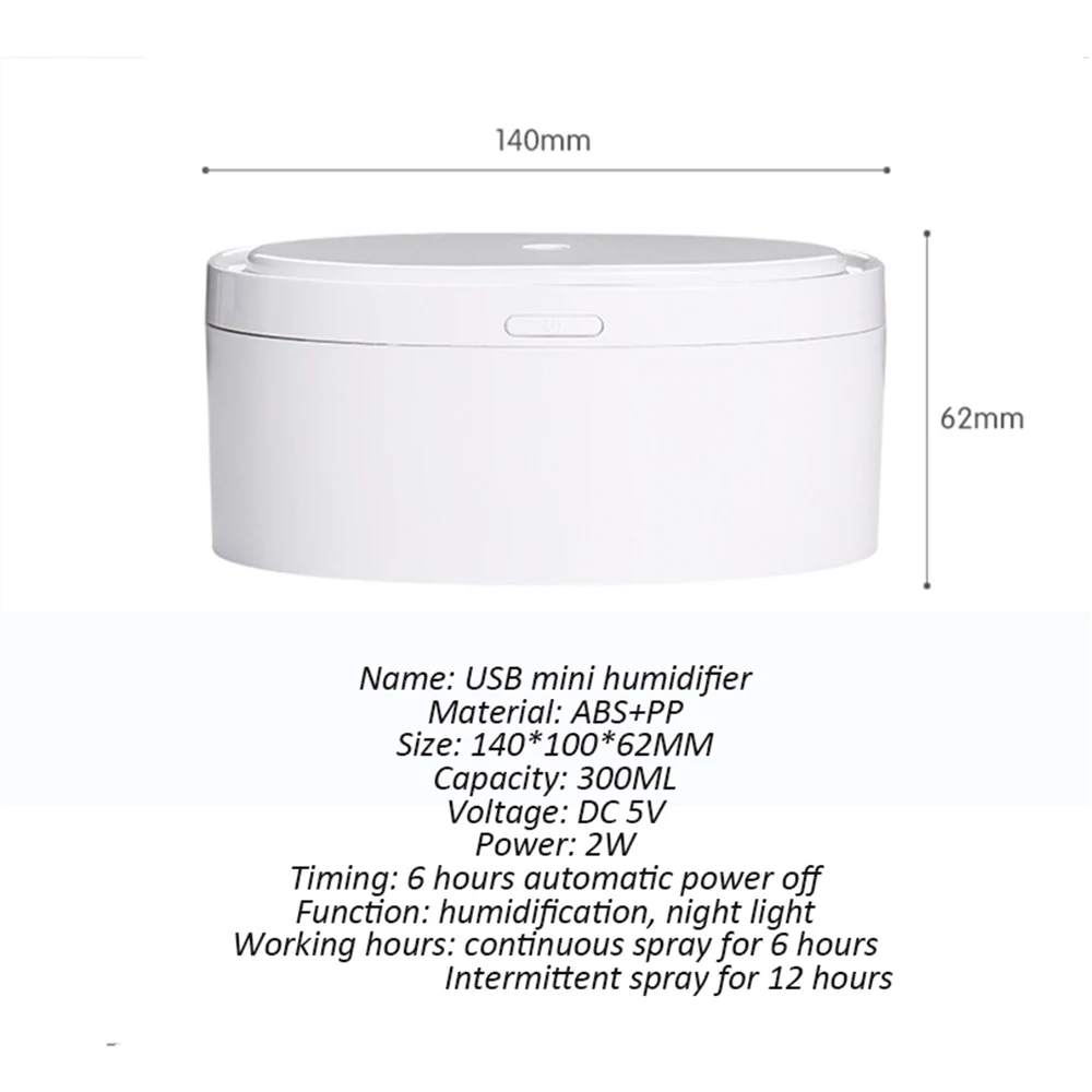 300ML USB Humidifier Air Aromatherapy Diffuser Mini Ultrasonic Electric Essential Oil Aroma with LED Lights | Бытовая техника
