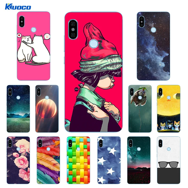 5 99 дюйма для Redmi Note Pro Prime Girl Cat черный матовый чехол с принтом Xiaomi Mi 6X мягкий