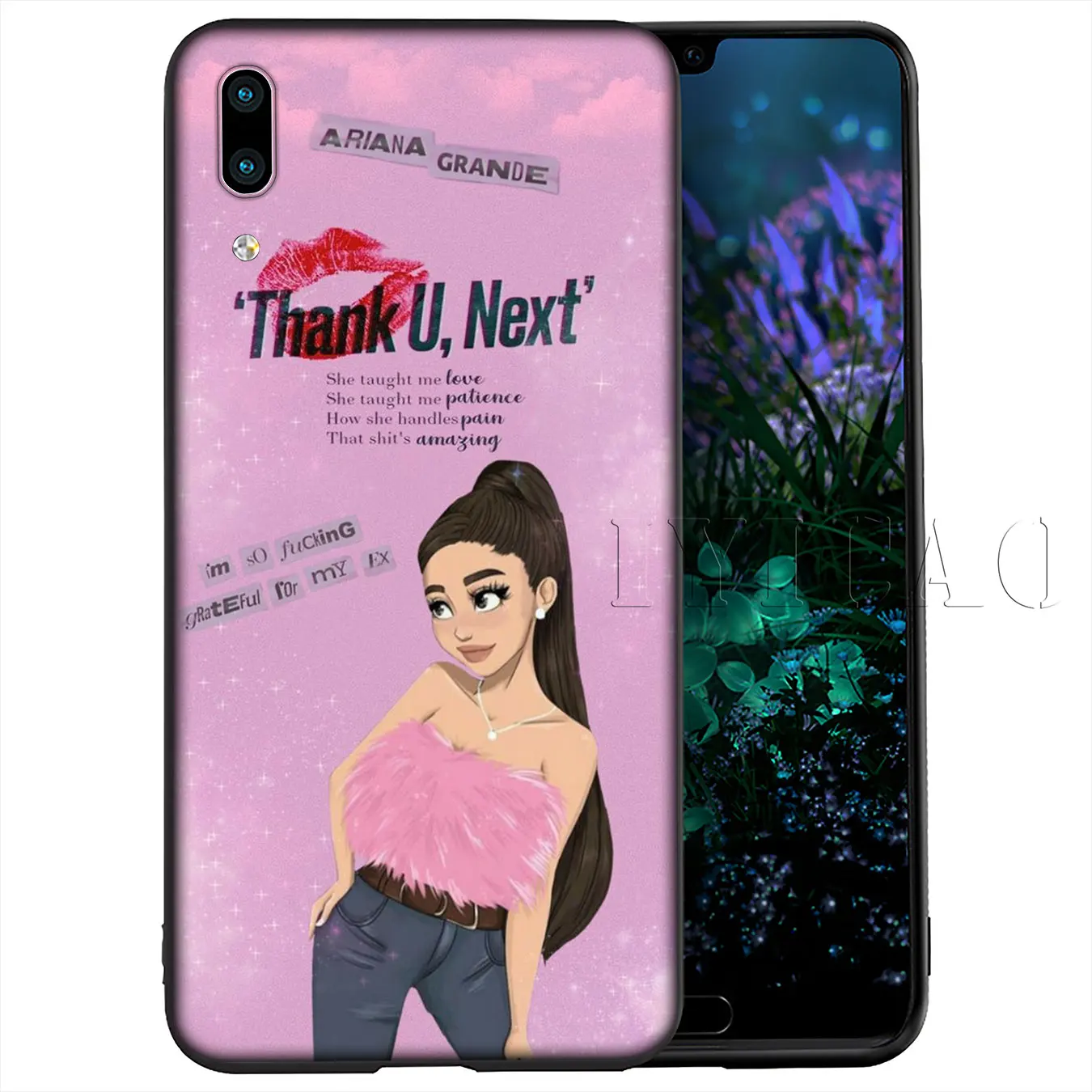 Мягкий чехол для телефона IYICAO Thank U Next Ariana Grande Huawei Y9 Y7 Y6 Prime 2019 Honor 20 8C 8X 8 9 9X 10 Lite 7C 7X 7A