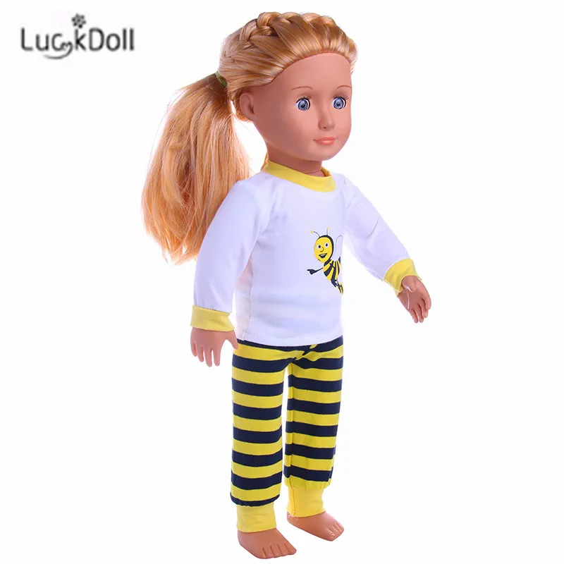 LUCKDOLL модные новые летние Повседневное милых пижам для 43 см для ухода за ребенком для мам куклы или 18-дюймовые куклы аксессуары лучший подарок