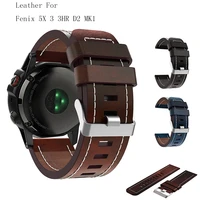 fivstr leather wrist strap watch band with tools for garmin fenix 5x 3 3hr d2 mk1 gps watch high grade wrist strap easy fit