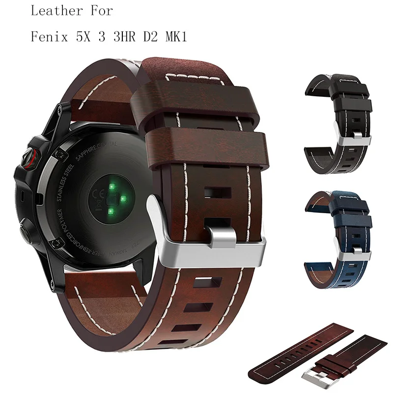 Fivstr кожаный ремешок для наручных часов с инструментами Garmin Fenix 5X 3 3HR D2 MK1 GPS часы