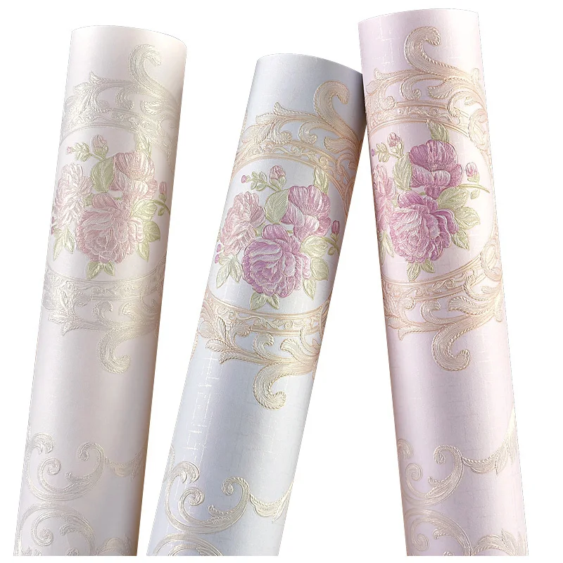 

European Floral Wall Papers Home Decor Pink Wall Paper Roll for Living Room Bedroom Walls Decoration Mural carta da parati 3d