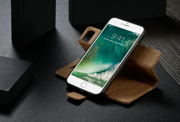 Роскошный кожаный чехол из крафт-бумаги для Iphone 11, 11Pro, 6 S, 7, 8 Plus, съемный кошелек, откидной чехол, чехол для Iphone 11 Pro, X, XS, Max, XR