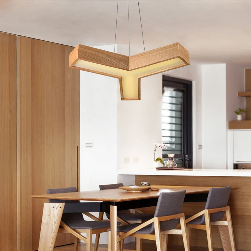 Лампа для столовой в японском стиле подвесной светильник из ветрового дерева