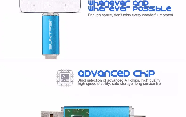 Suntrsi OTG USB флеш-накопитель 16 Гб 32b флеш-накопитель 8 Гб usb флеш-накопитель для смартфона usb флешка для компьютера реальная емкость 64 ГБ 4 ГБ