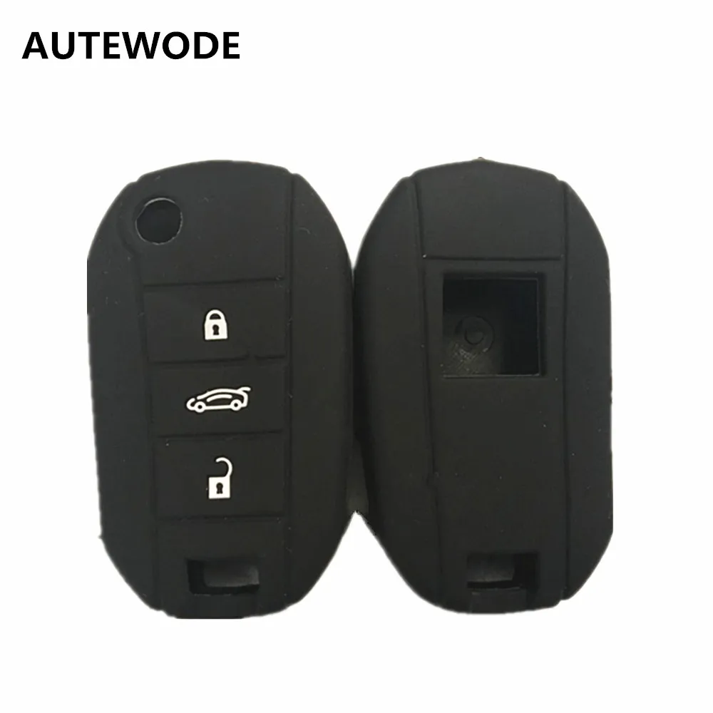 AUTEWODE 2 кнопки Автомобильный ключ силиконовый чехол для Citroen Peugeot 208 508 2008 FOB