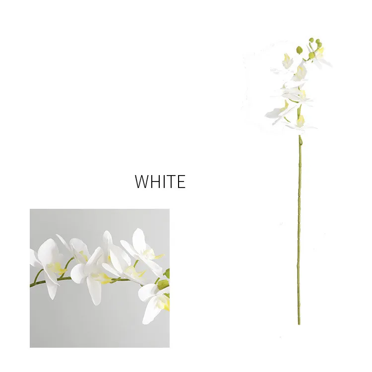White 70 см искусственный цветок орхидеи настоящий сенсорный декор из латекса Орхидея композиция для DIY свадебный домашний стол офис Рождественский подарок - Цвет: White