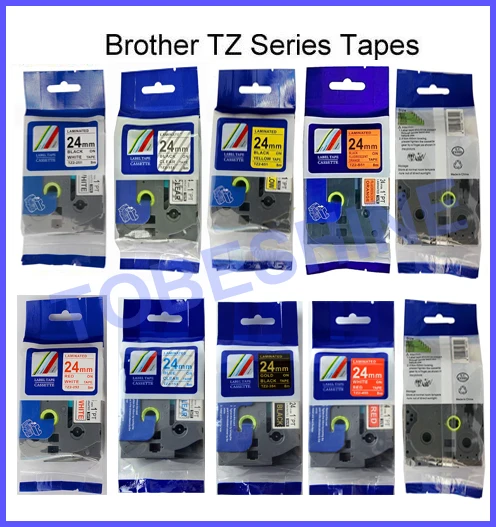 5PK смешанные цвета 24 мм * 8 м совместимый с Brother TZ этикетка лента tz 151 tze251 tze451 tze551 651