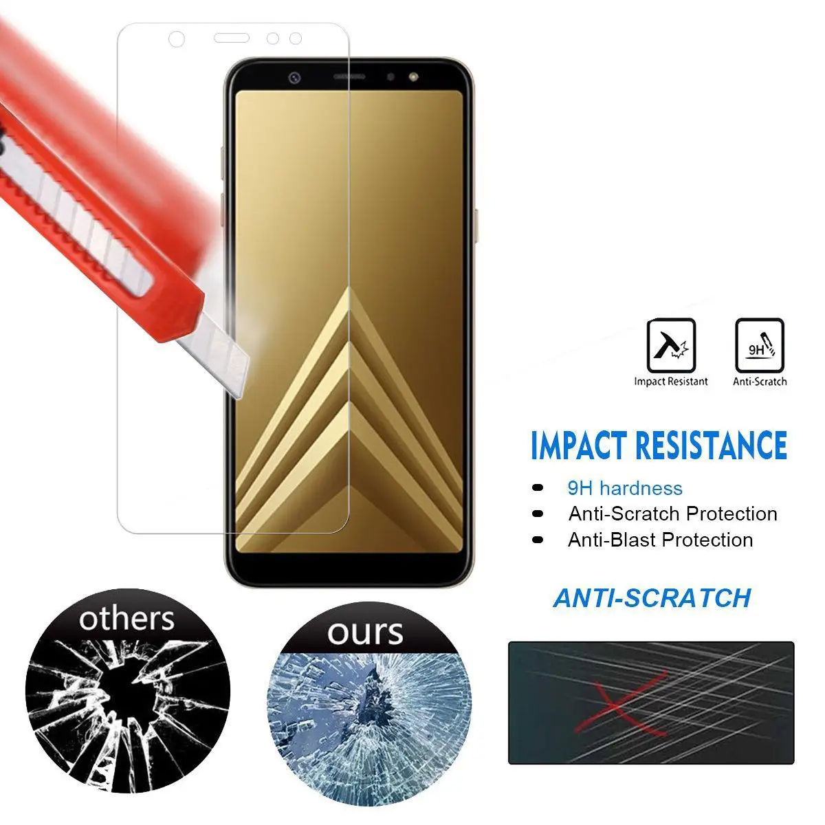 0 26 мм Защитное стекло для Samsung A6 A8 Plus 2018 закаленное GalaxyA5 2017J3J5J8 9H Защитная пленка