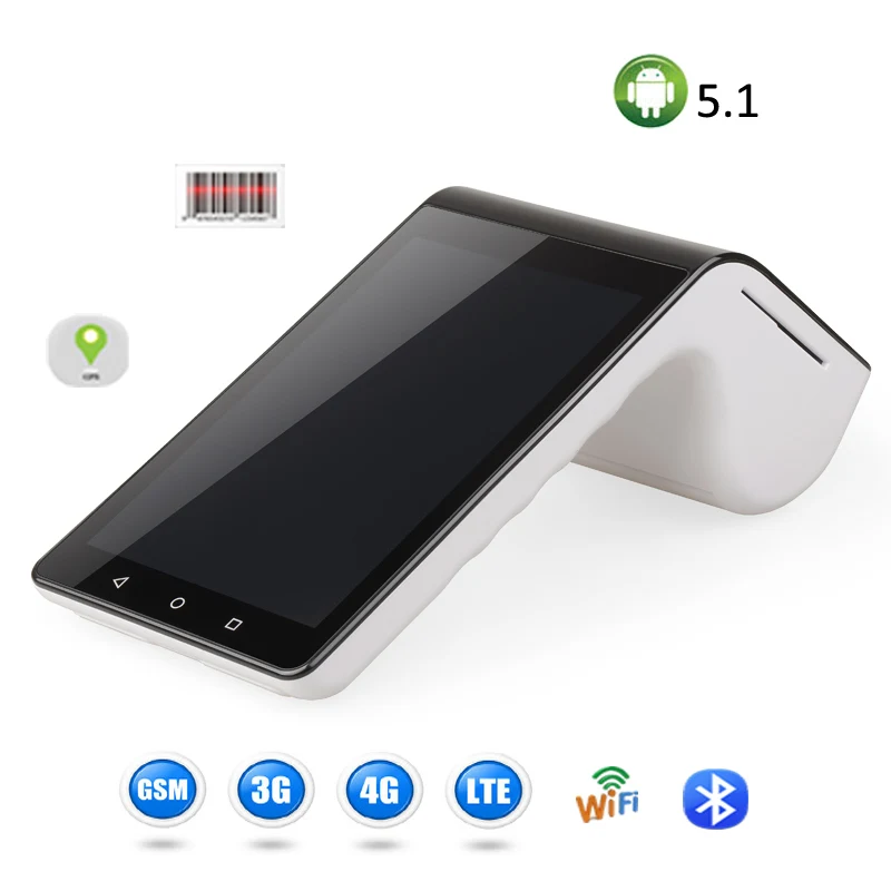 Портативная POS система с ОС Android 5 1 и Bluetooth Wi Fi 4G сканер штрих кода термопринтер все