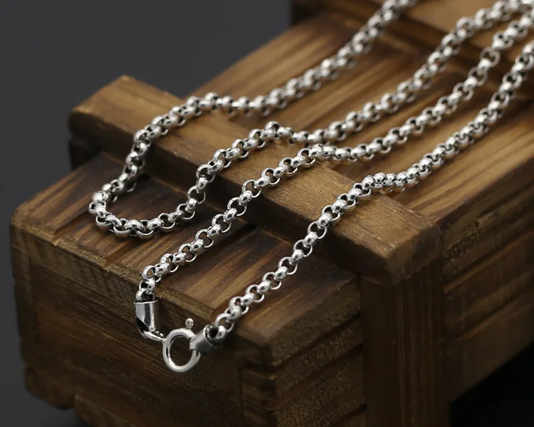 65cm silver necklace Ручная работа Серебро 925 Таиланд подвеска Ганеша Винтаж Серебряный слон нос богатство Будда кулон счастливый буддизм Ом кулон - Окраска металла: 65cm silver necklace