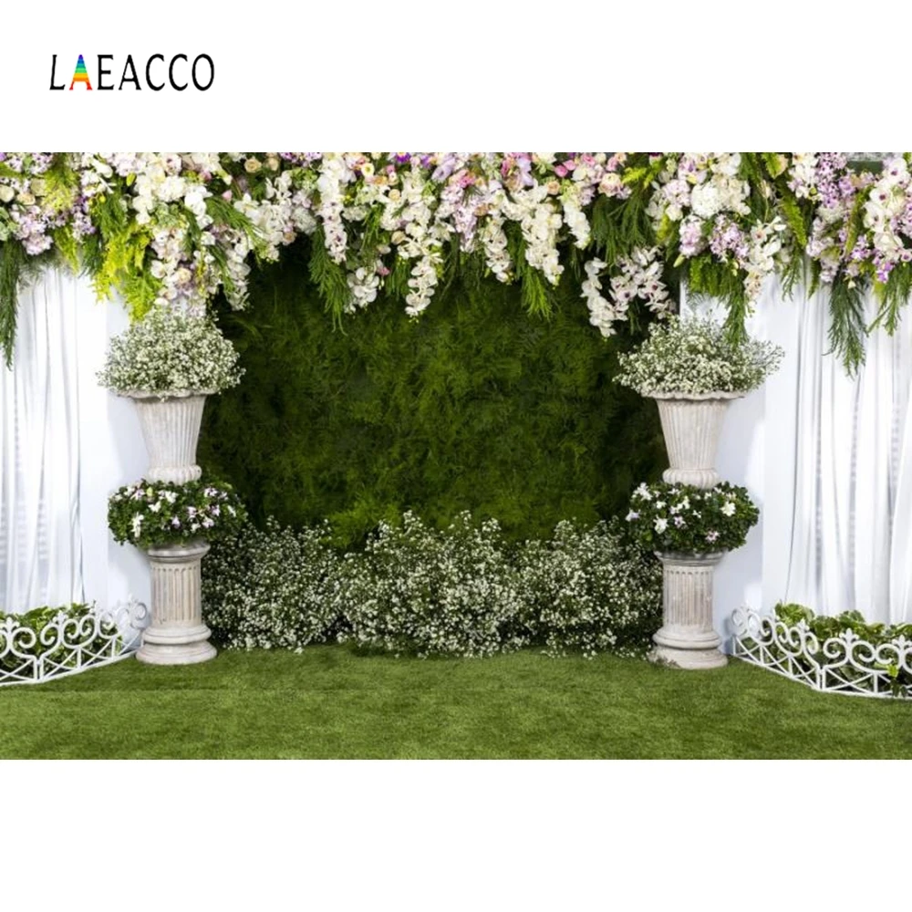 Свадебный цветочный фон Laeacco для фотосъемки в виде занавеса на день рождения