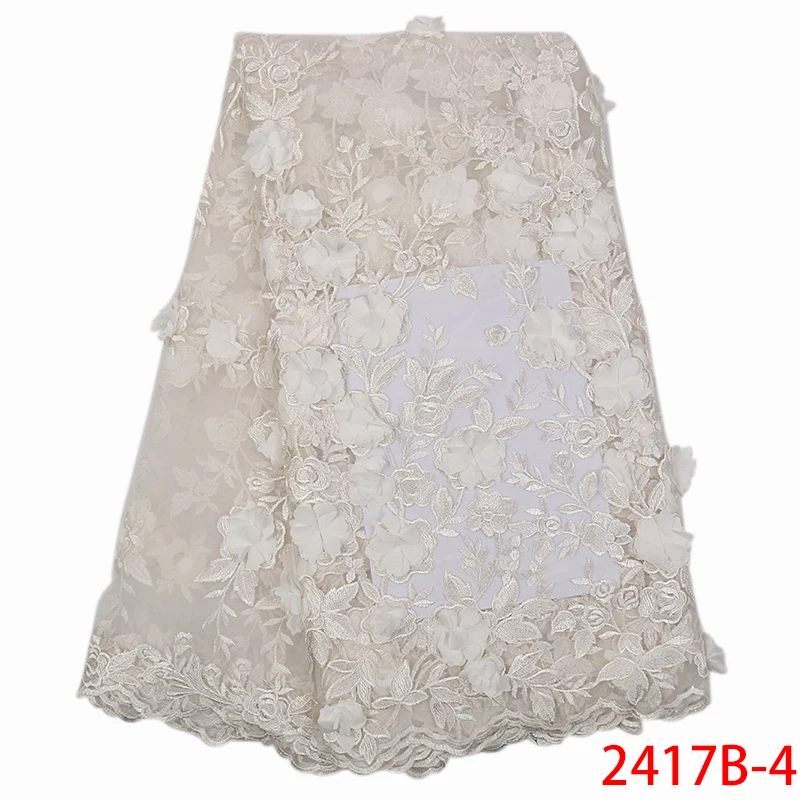 2019 Hot Sells 3d Flowers Tulle Lace Fabric Nigerian Embroidered For Women Wedding XZ2417B-1 | Дом и сад