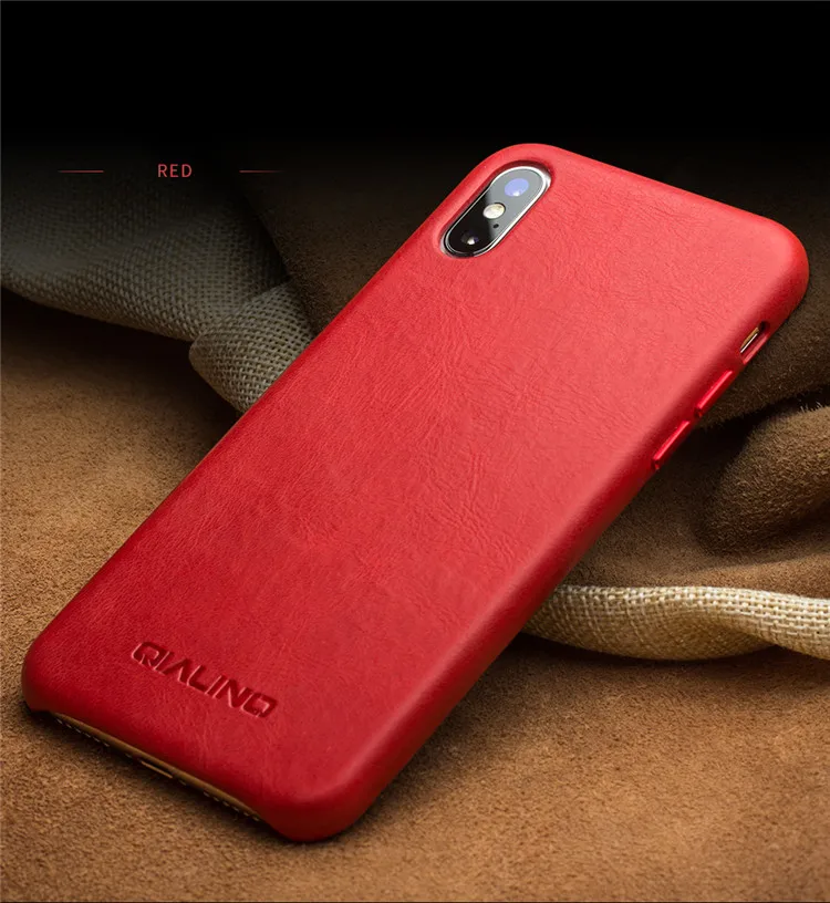 QIALINO, Стильный чехол из натуральной кожи для Apple iphone XR, 6,1 дюймов, ультра тонкий, ручной работы, противоударный, задняя крышка для iphone XR