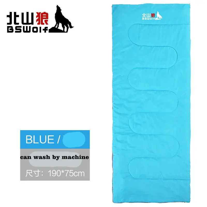 sky blue BSwolf 3 сезона открытый для взрослых Кемпинг Конверт спальный мешок конверт Тип лайнер хлопок Ланч спальный мешок можно мыть по машине - Цвет: sky blue