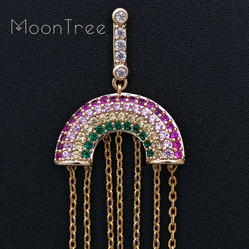MoonTree Luxury Geometry Long Tassel Multicolor Cubic Zirconia Wedding Women Dress Earring Fashion Jewelry | Украшения и