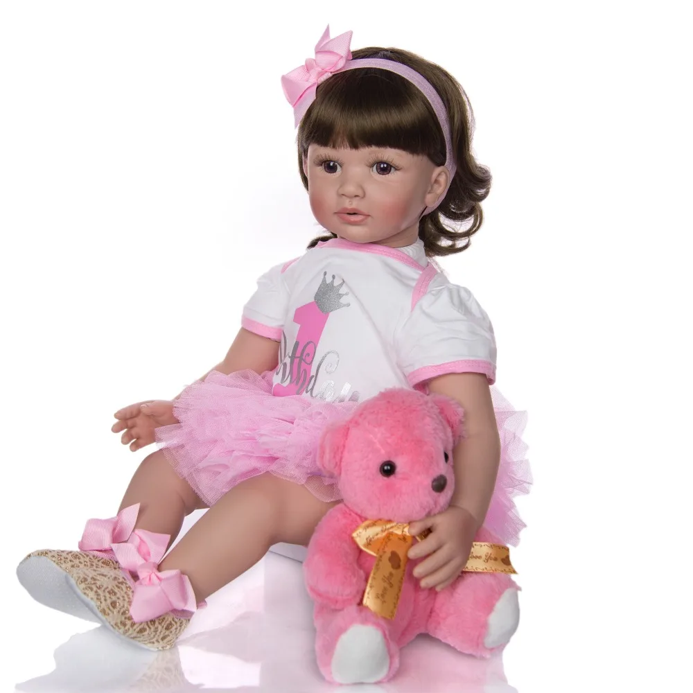 NPK Bebes Reborn Dolls силиконовые куклы для девочек хлопок тело 60 см новорожденный малыш