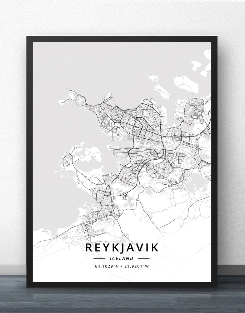 

Reykjavik Iceland Map Poster