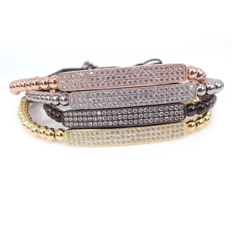 Новый модный пистолет черная длинная трубка и 4 мм черные круглые бусины браслет