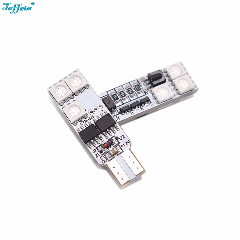 1 комплект T10 W5W 5050 6 SMD дистанционного Управление RGB атмосферу Клин светильник