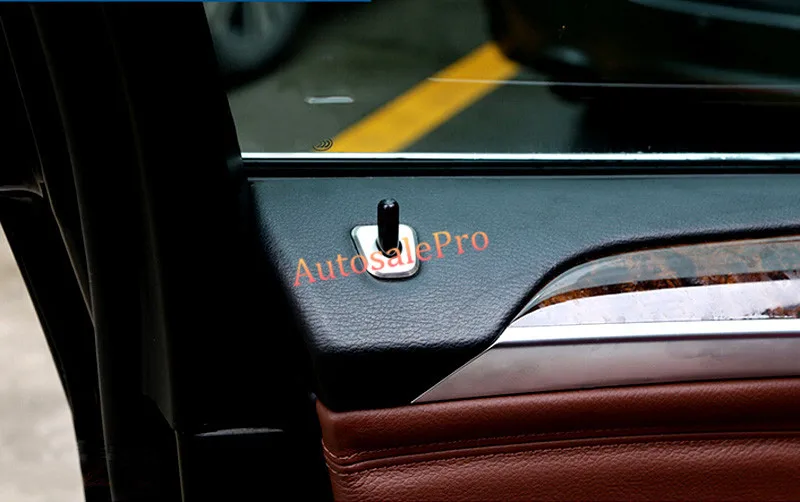 

For BMW X5 E70 2008 2009 2010 2011 2012 2013 Stainless Interior Door Lock Pins Cover Trim 4pcs