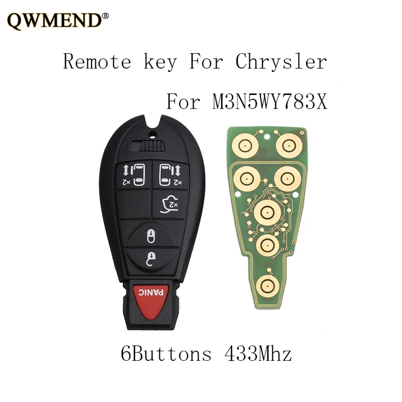 QWMEND 5 шт. * для Jeep Grand Cherokee 2008 2015 M3N5WY783X 6 кнопок 433 МГц PCF7941 чип Y160 лезвие