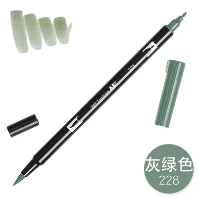 228 1 шт. TOMBOW AB-T Япония 96 цветов две головки художественная кисть ручка маркер Профессиональный водный маркер ручка живопись школьные принадлежности - Цвет: 228