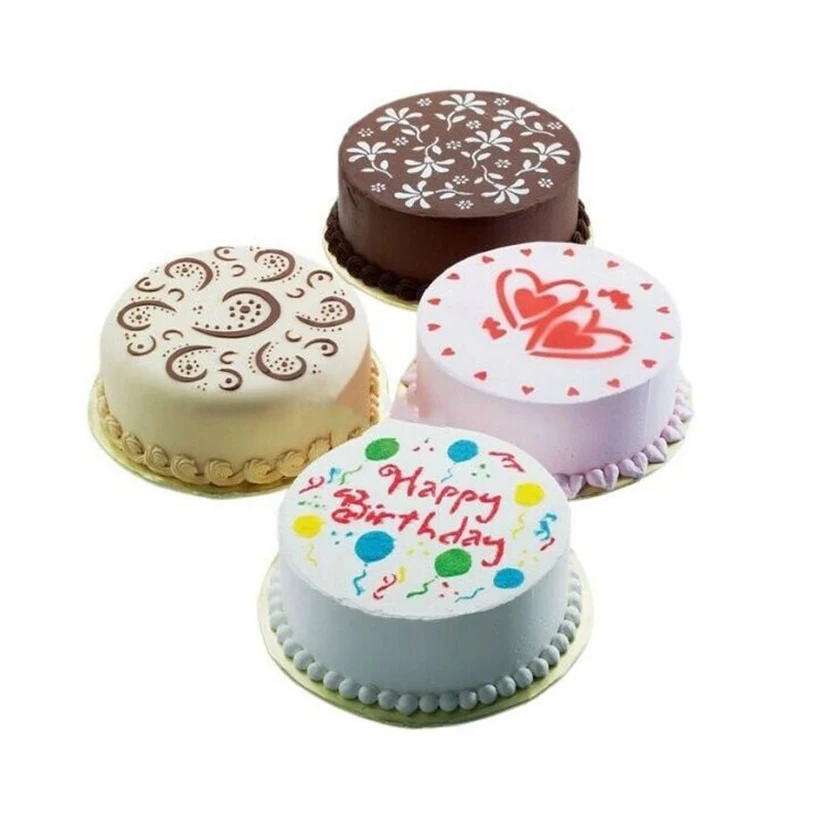 4 шт./лот форма для распыления торта круглые цветы сладкие трафареты сердца