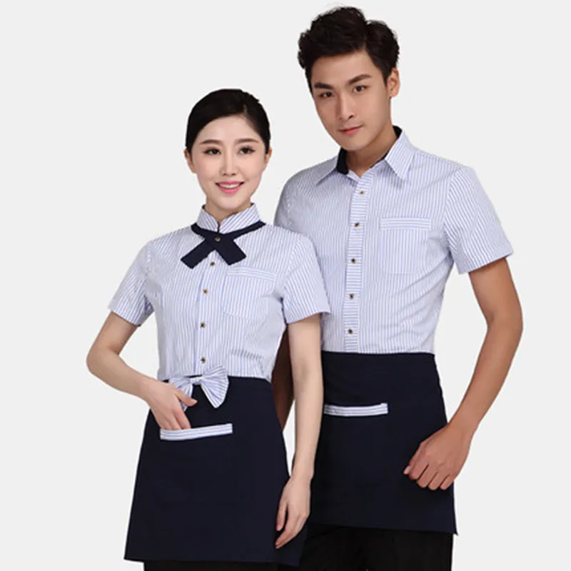 Hotel Summer Uniform Female and man Cleaning Clothes Short Sleeved Room Restaurant Property Floor Cleaner Clothing Work | Тематическая
