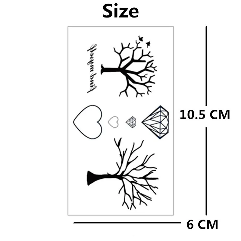 SHNAPIGN черная вспышка для деревьев стикер татуировки 10 5*6 см маленькая