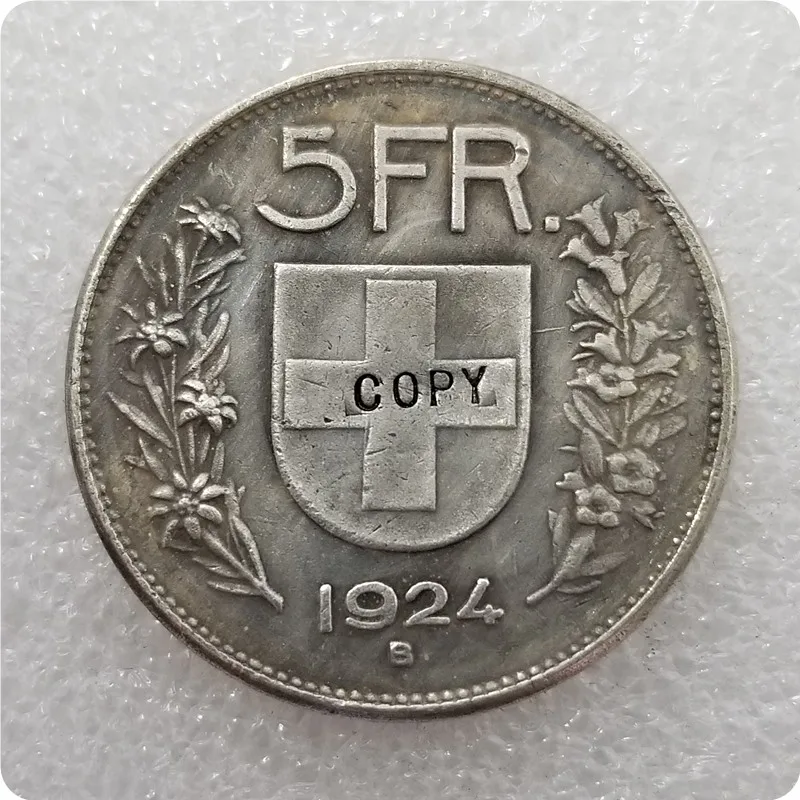 1924B 1928 B Швейцария 5 франков копия монет памятные монеты Реплика коллекционные