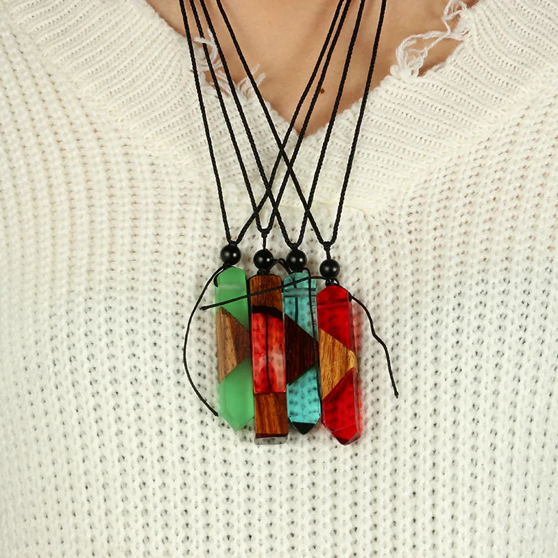 2018 Новый Для женщин мужчин Цепочки и ожерелья ручной работы Винтаж Смола дерева