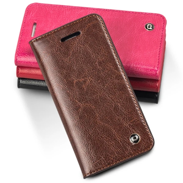 Qialino Card Holder Genuine Flip Wallet Leather Case Cover For Apple iPhone 5S 5 Black | Мобильные телефоны и аксессуары