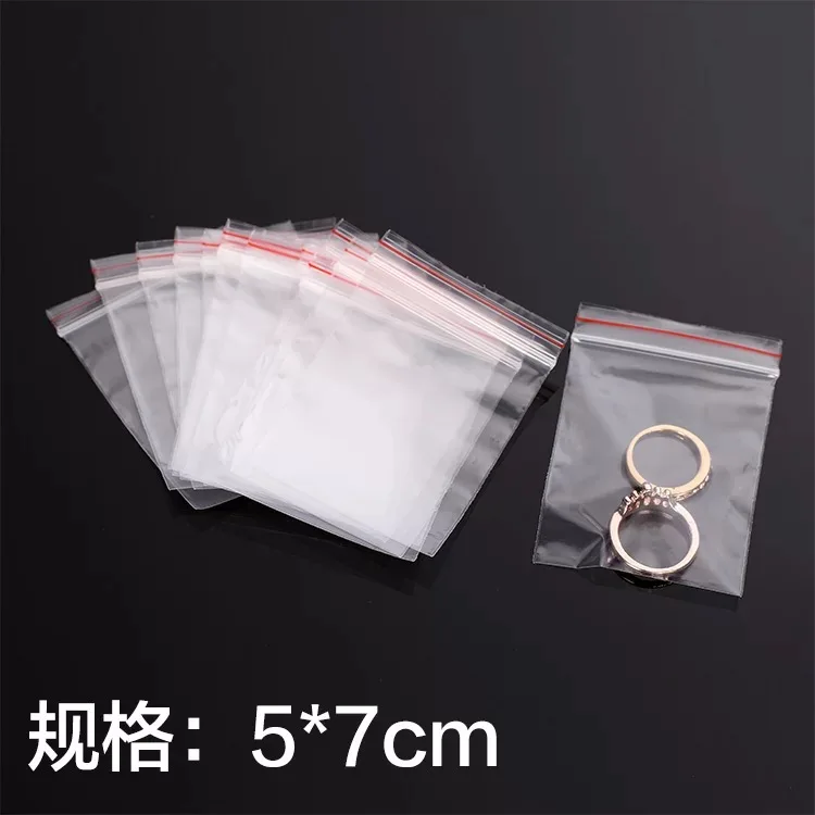 100pcs/lot Small Jewelry Ziplock Zipper Zipped Lock Bag Reclosable Plastic Poly Clear Bags Thickness 0.05mm | Дом и сад