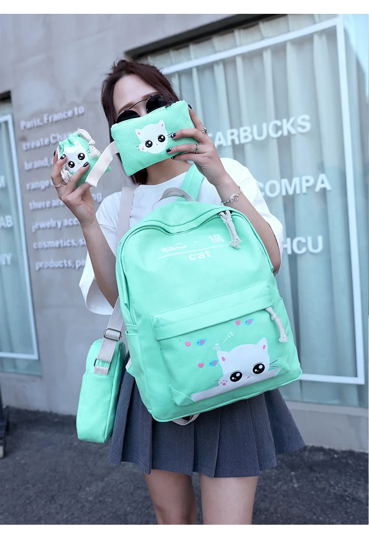 4pcs Backpack Cartoon School Bags For Girls Boys Child Backpack Schoolbag Lovely Kids Bags Printing Mochilas Escolares Infantis