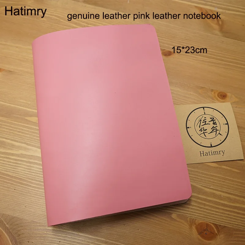 New Pink leather genuine  travelers 6holes journal leather notebook A5 size Sparil notebook for school supplies sketch books