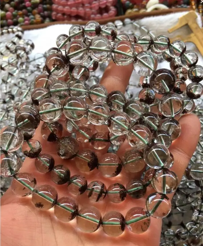 Оптовая цена 100% натуральный коричневый Красный Кристалл бусины Rubellite браслет 8-13