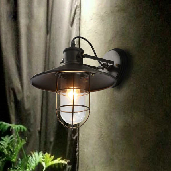 

Iron Wall Lamp loft Wall Light for outdoor use 28CM Arandela Externa Glass wall lamps for Dinning Room Hallway