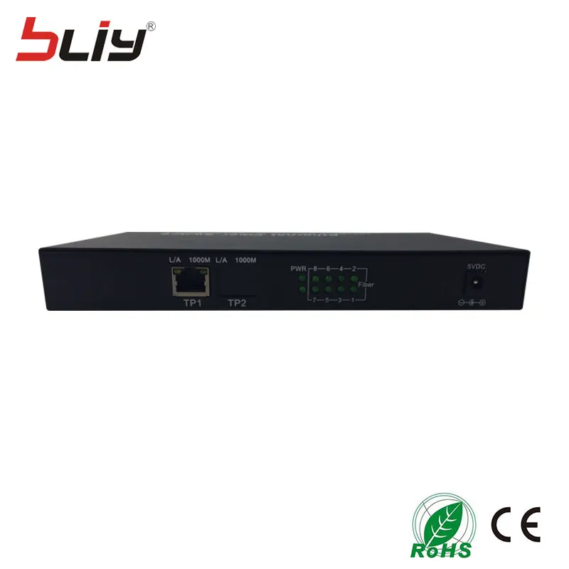 8giga двойной Волокно и 1 1000 Мбит/с TX RJ45 переключатель Media Converter одиночный режим media