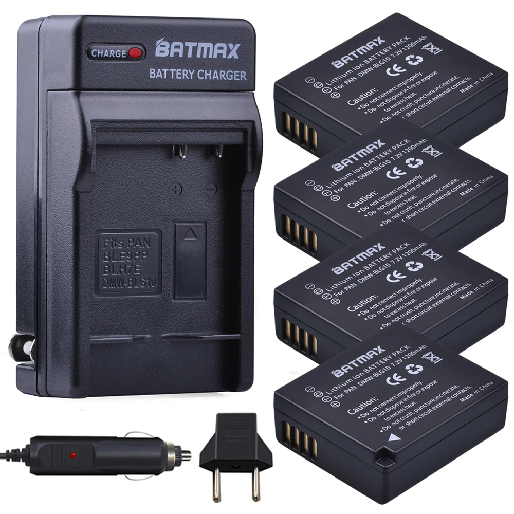 4Pcs DMW-BLG10 BLG10E DMW-BLG10PP Battery+Digital Wall Charger for Panasonic DMC-GF6 GF3 GF5 GX7 GX80 GX85 Mark II DMC TX1 | Электроника