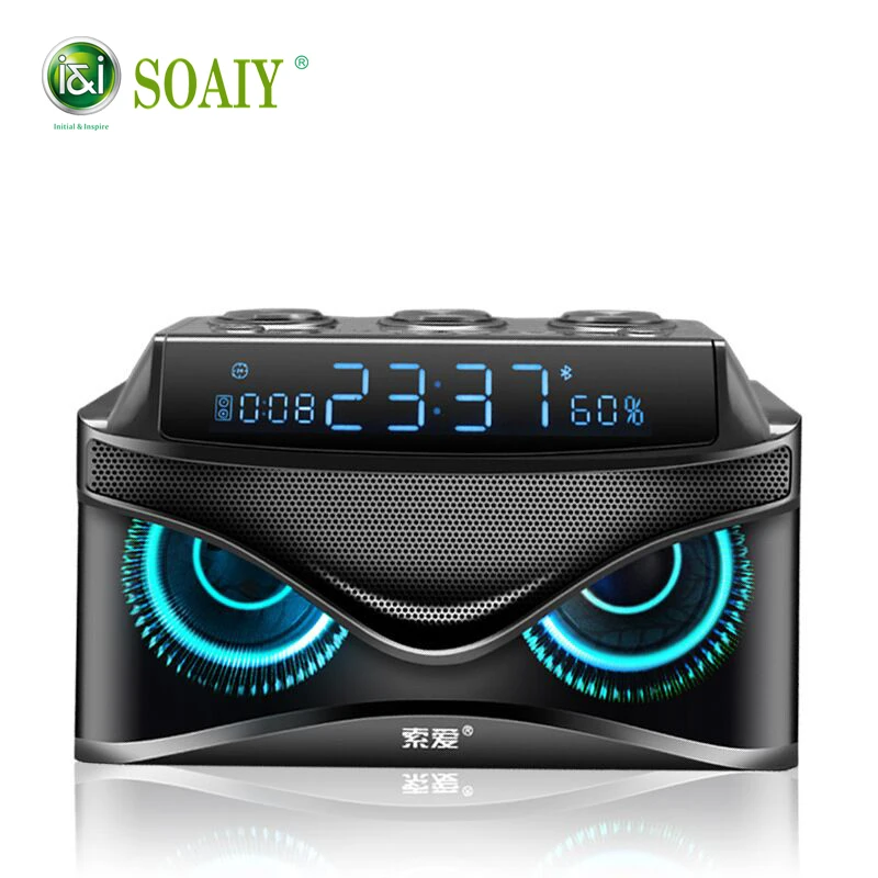 SOAIY Bluetooth динамик Портативный беспроводной громкий динамик 19 Вт стерео музыка объемный открытый динамик звуковая коробка бас TF карта радио