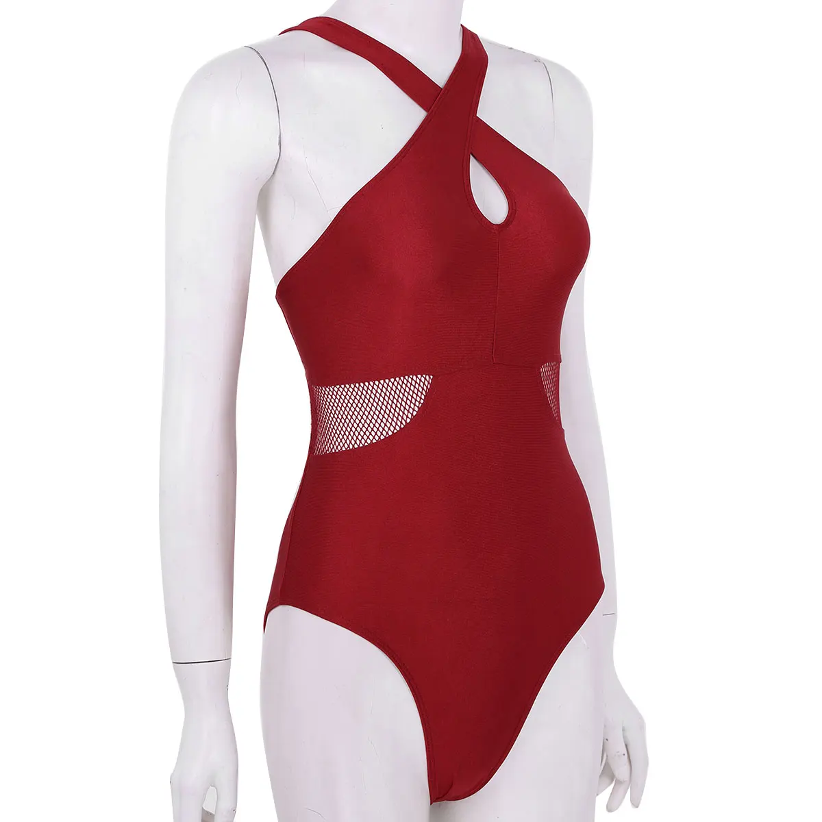 Women Ladies Ballet Dance Tutu Dress Gymnastics Leotard Bodysuit Perspective Mesh Ballerina Stage Dance Costumes Gym Swimsuit