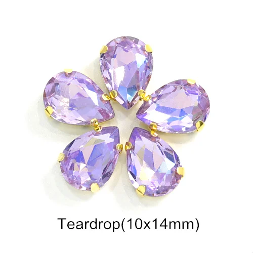 10X14mm-20PCS 20 шт фиолетовый AB смешанные формы Размеры пришить стразы с коготь Flatback Стекло шитье стразами камни для Сделай Сам одежда B1160 - Цвет: 10X14mm-20PCS