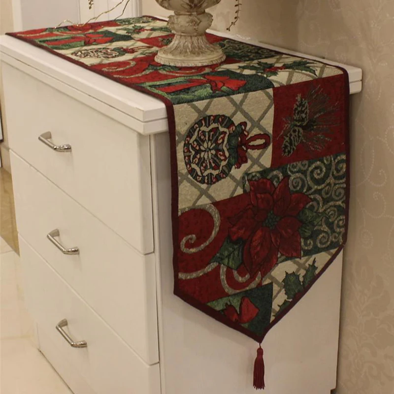 Рождественская скатерть HELLOYOUNG моющаяся из хлопка и льна для настольного тенниса